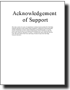Acknowledgement of Support